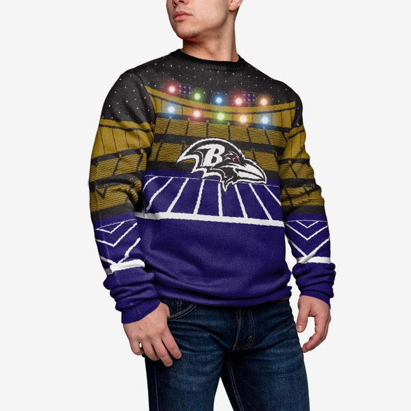 Men's FOCO Purple Baltimore Ravens Light-Up Ugly Sweater