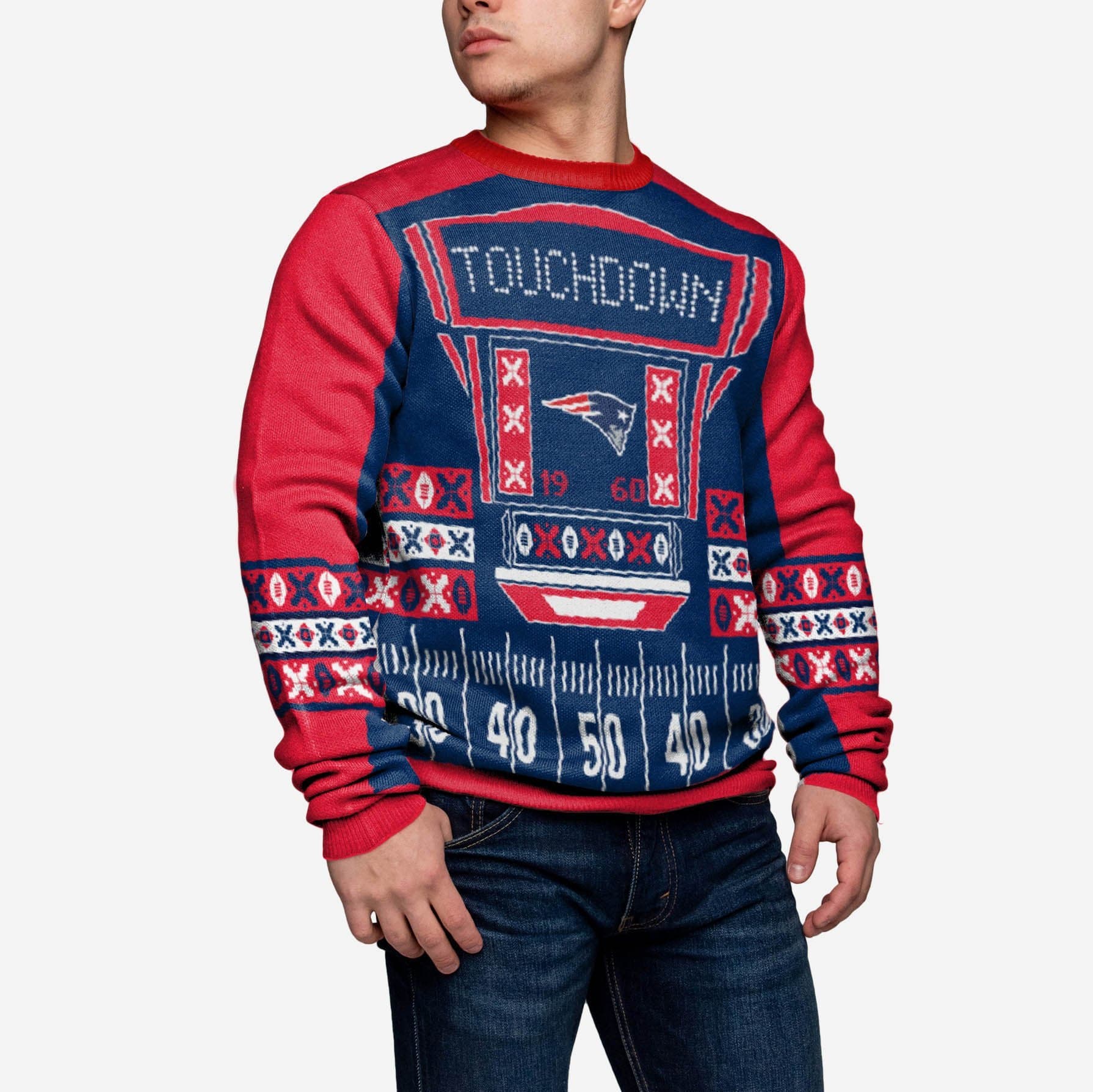 : FOCO New England Patriots 2015 Ugly Cardigan Extra