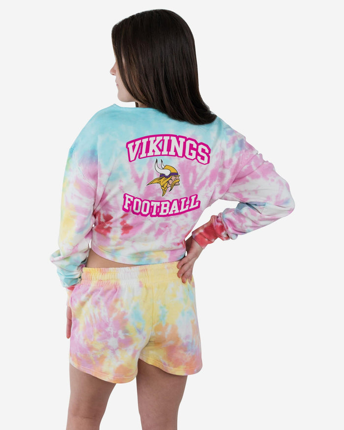 Minnesota Vikings Womens Pastel Tie-Dye Blast Cropped Sweater FOCO - FOCO.com