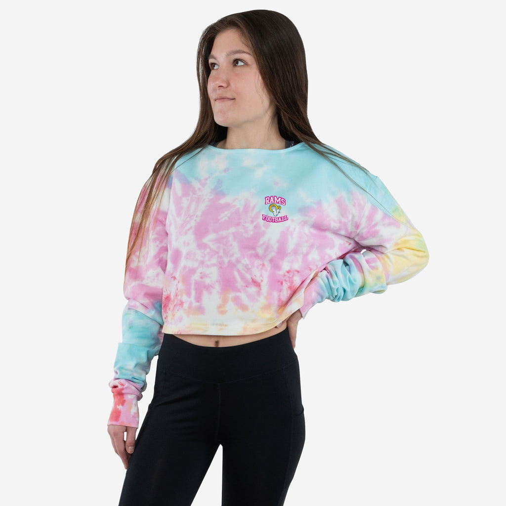 Los Angeles Rams Womens Pastel Tie-Dye Blast Cropped Sweater FOCO S - FOCO.com