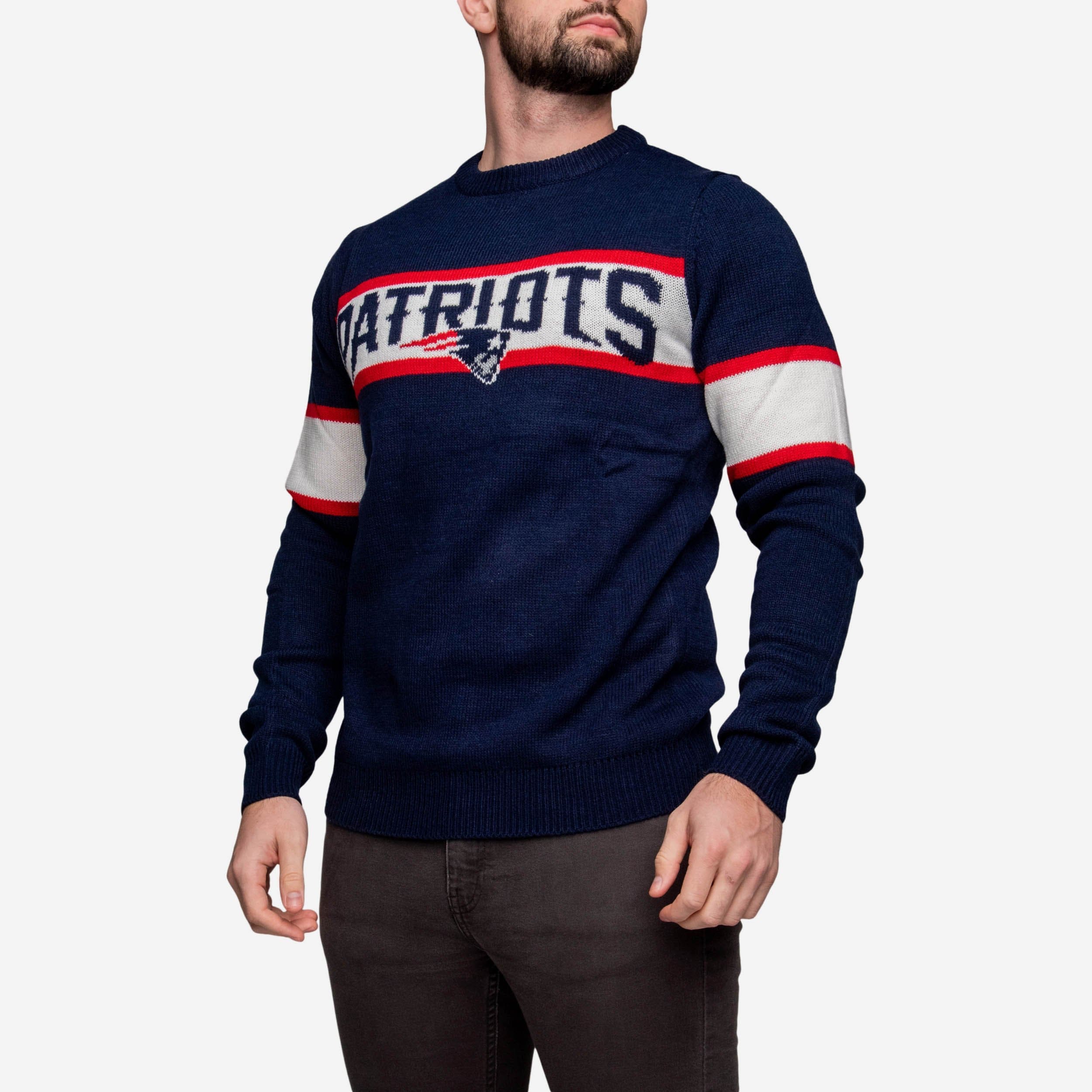 New England Patriots Womens Vintage Stripe Sweater