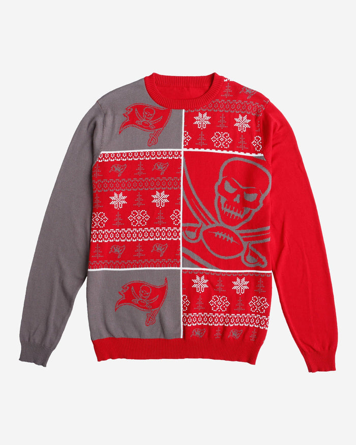 Tampa Bay Buccaneers Busy Block Snowfall Sweater FOCO - FOCO.com