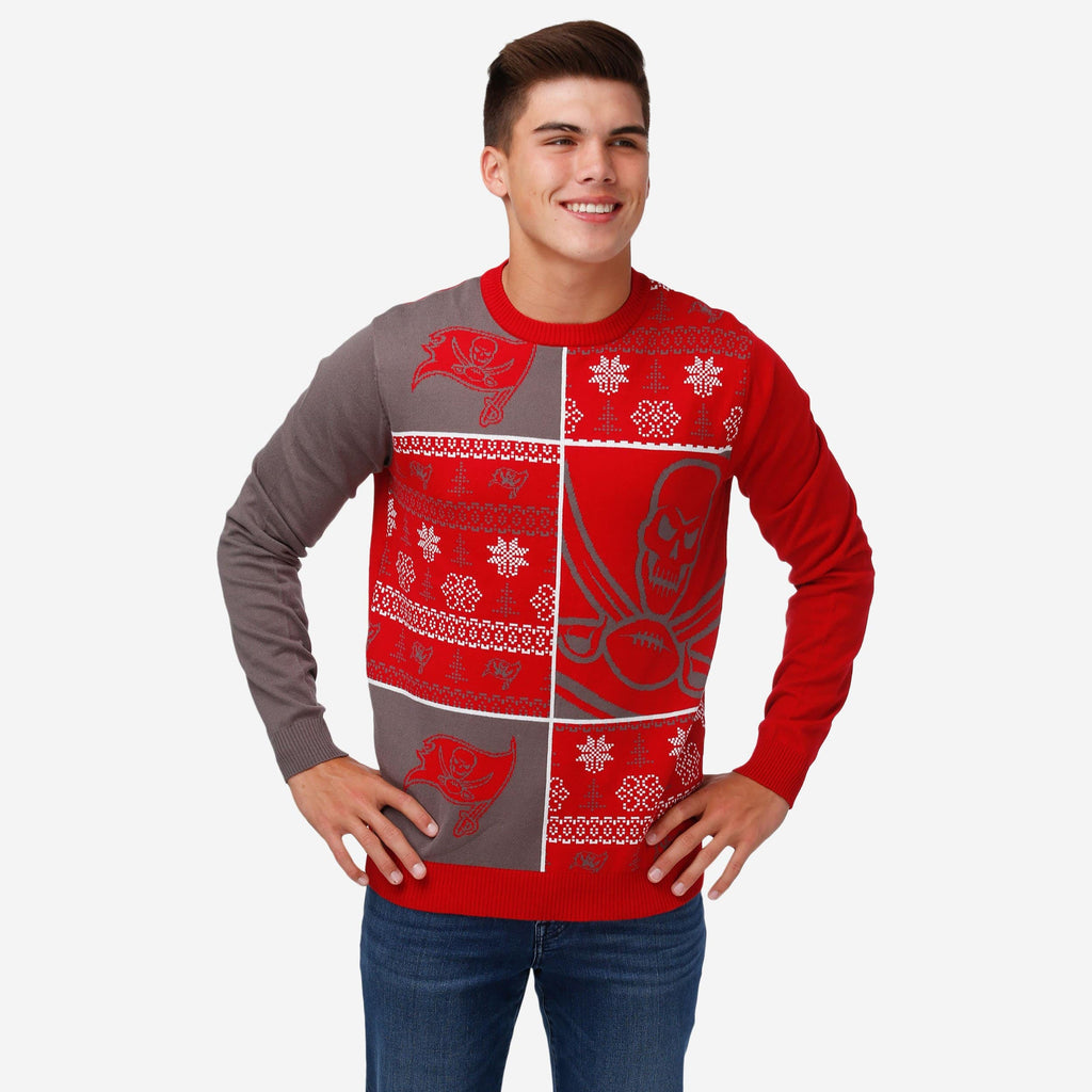 Tampa Bay Buccaneers Busy Block Snowfall Sweater FOCO S - FOCO.com