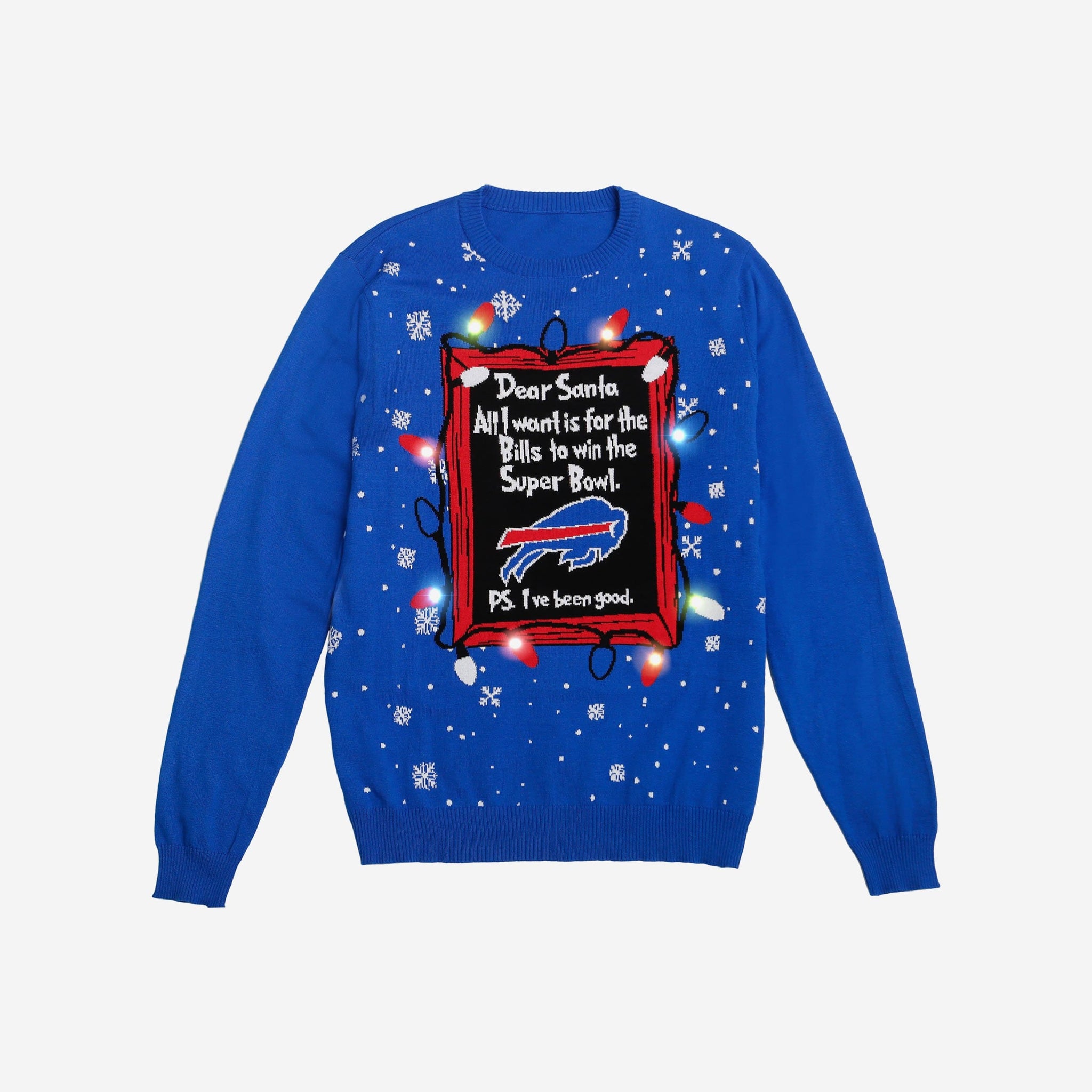 Men's Tampa Bay Lightning Blue Big Logo Ugly Sweater