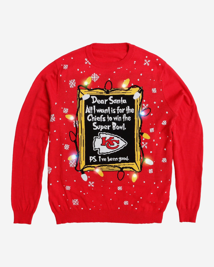 FOCO San Francisco 49ers NFL Mens Dear Santa Light Up Sweater
