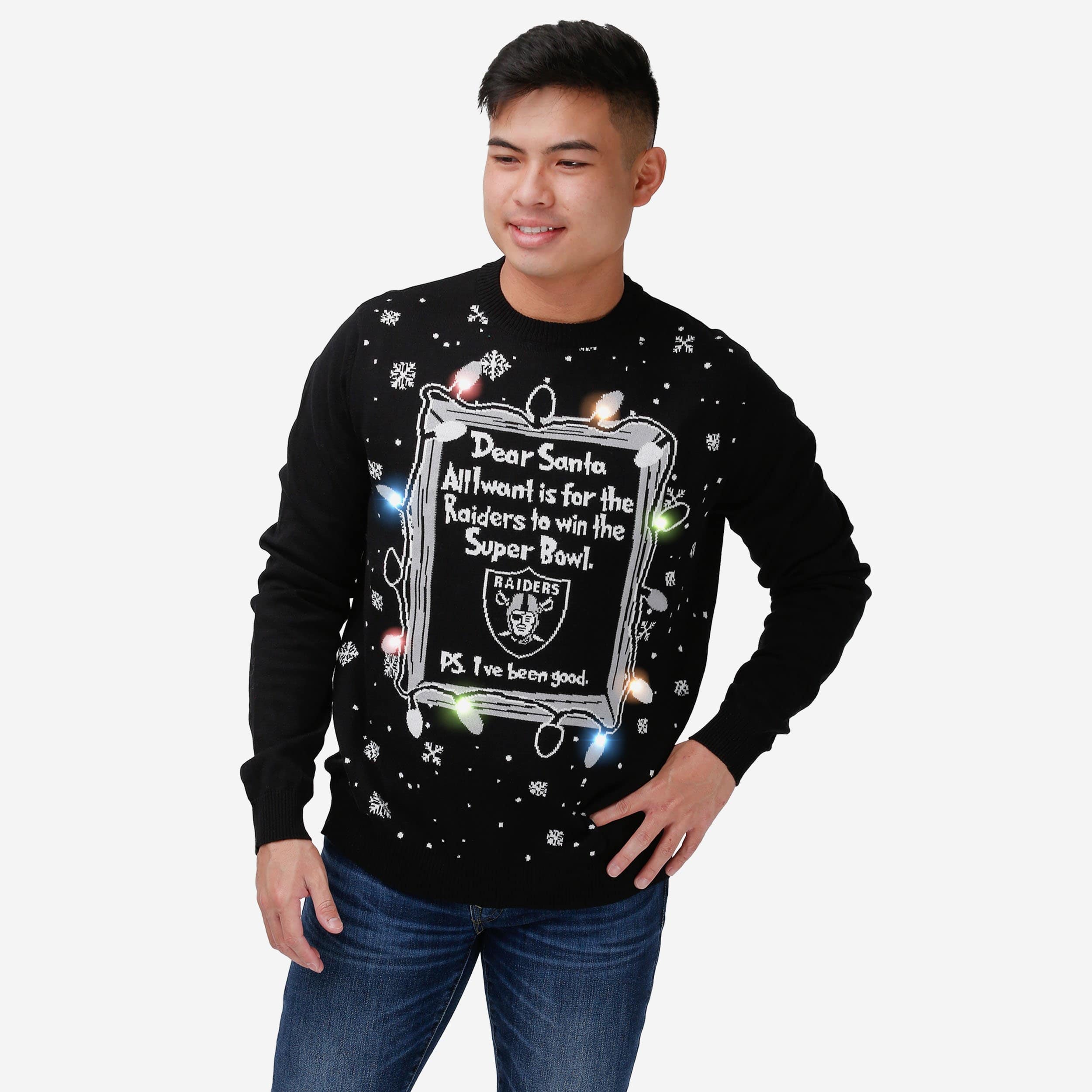 Shop Raiders Christmas Sweater With Lights