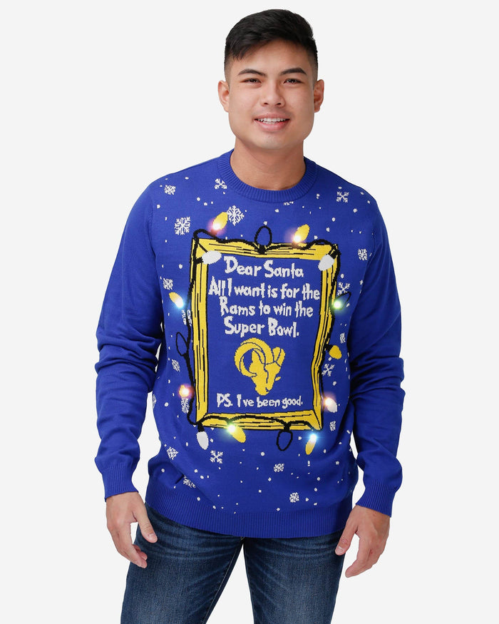 Los Angeles Rams Dear Santa Light Up Sweater FOCO S - FOCO.com