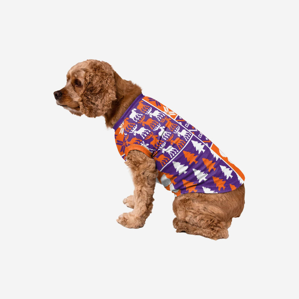 Clemson Tigers Busy Block Dog Sweater FOCO XS - FOCO.com