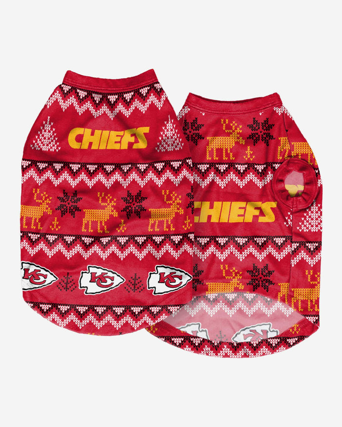 Kansas City Chiefs Dog Family Holiday Ugly Sweater FOCO - FOCO.com