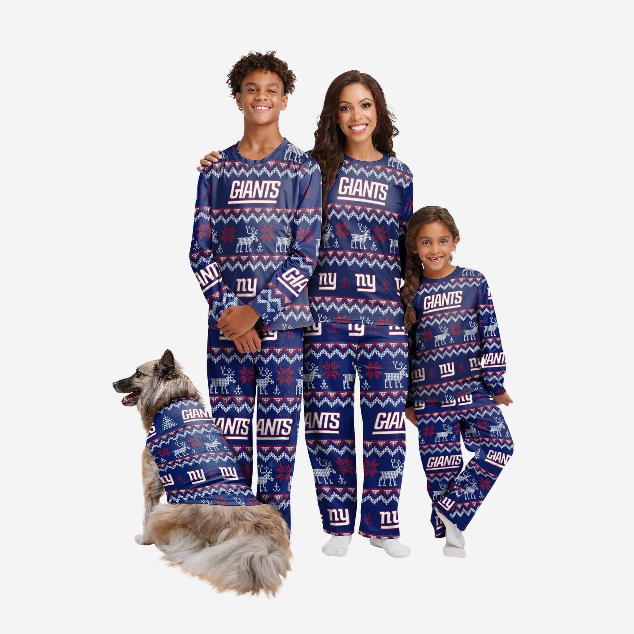 New York Giants Dog Family Holiday Ugly Sweater, Size: M