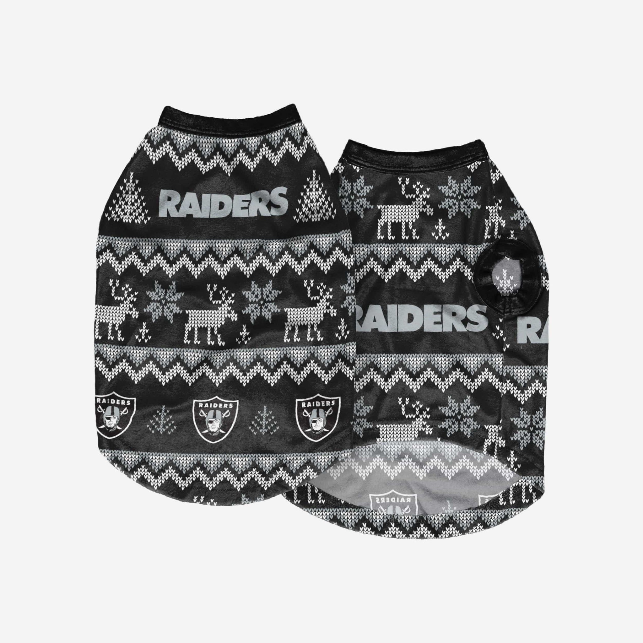 Las Vegas Raiders Knitted Holiday Dog Sweater FOCO