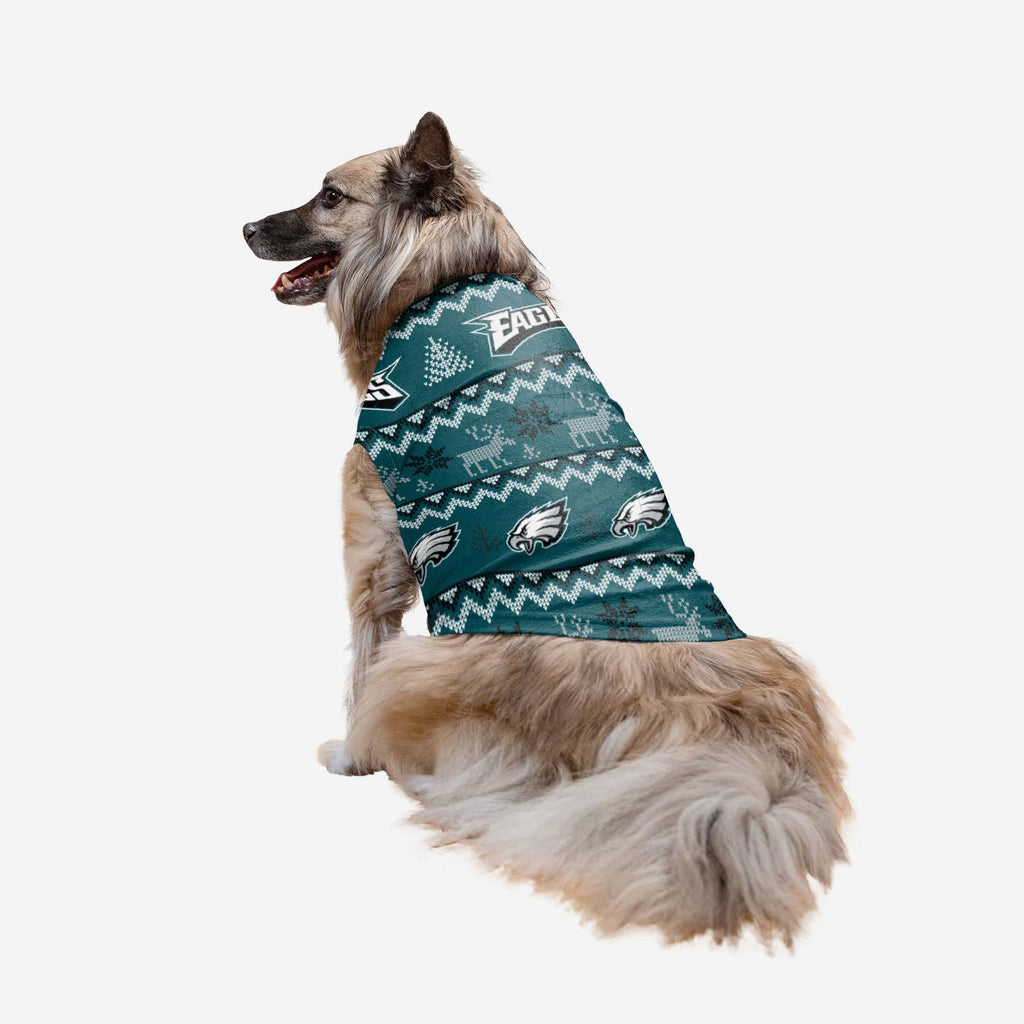 Philadelphia Eagles Dog Family Holiday Ugly Sweater FOCO XS - FOCO.com