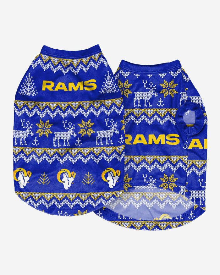 Los Angeles Rams Dog Family Holiday Ugly Sweater, Size: M