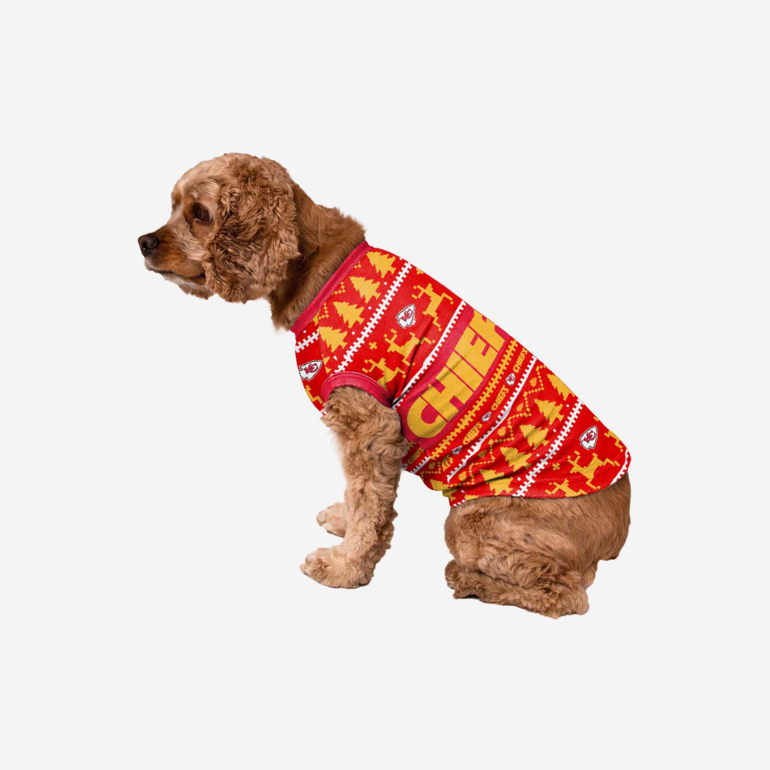 Kansas City Chiefs Dog Family Holiday Ugly Sweater FOCO