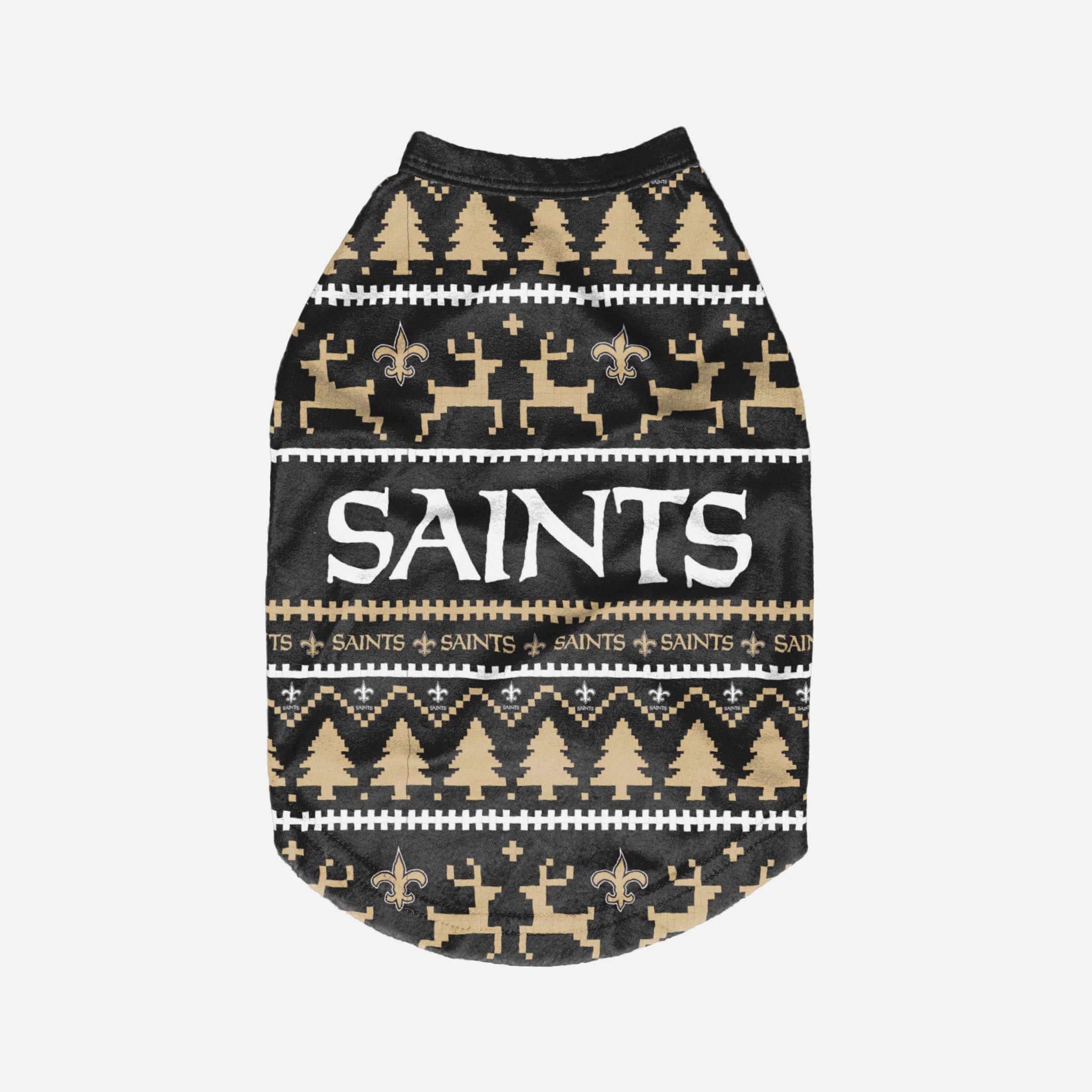 New Orleans Saints Holiday Wordmark Dog Sweater