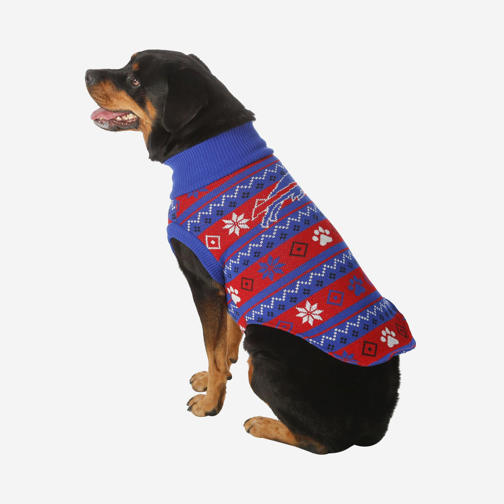 Buffalo Bills Knitted Holiday Dog Sweater FOCO XS - FOCO.com