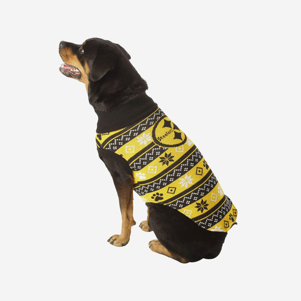 Pittsburgh Steelers FOCO Reversible Holiday Dog Sweater