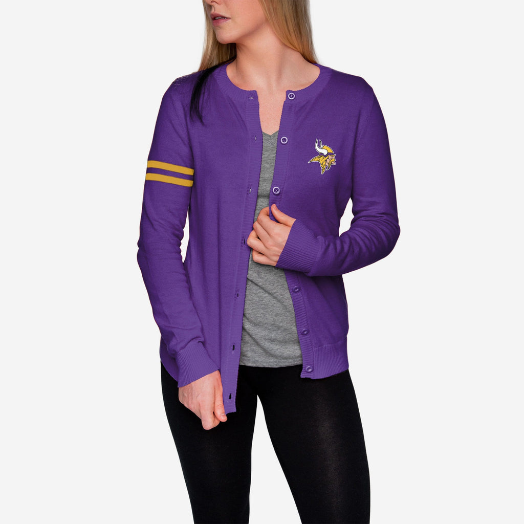 Minnesota Vikings Womens Varsity Cardigan FOCO - FOCO.com