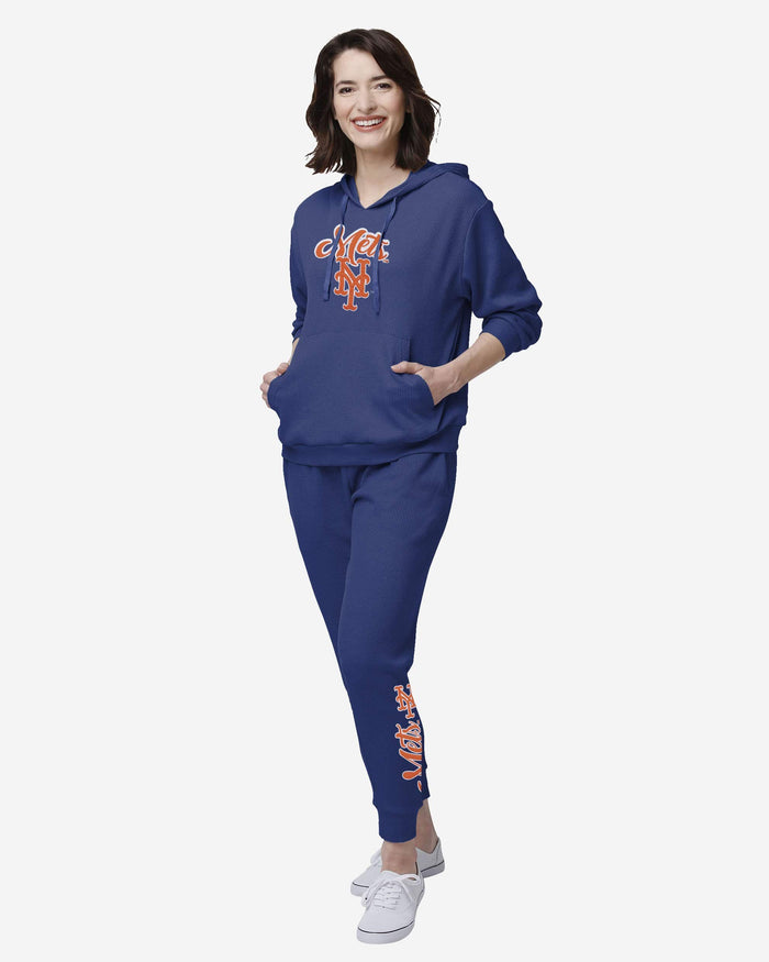 New York Mets Womens Waffle Lounge Sweater FOCO - FOCO.com