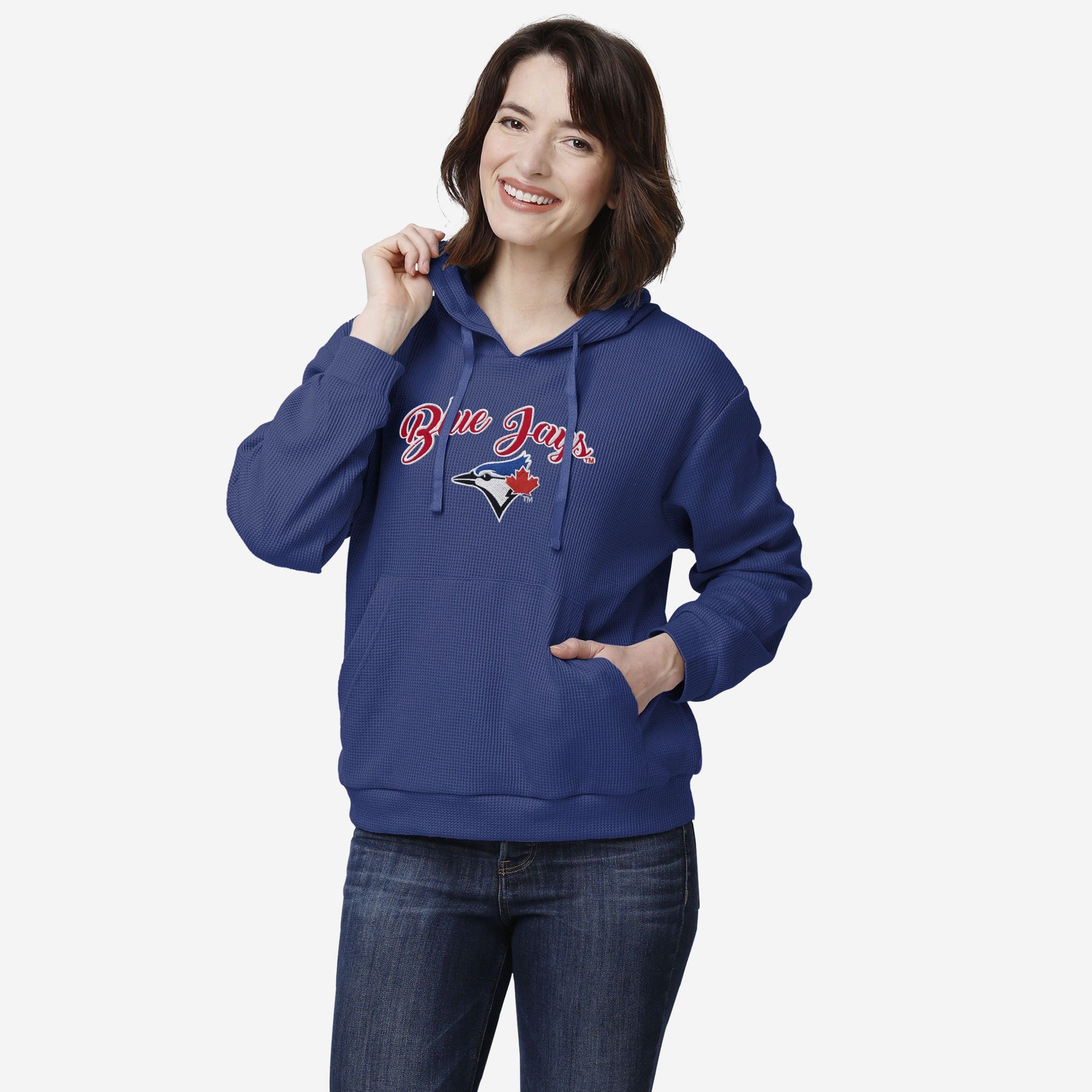 Toronto Blue Jays Women's Plus Size Colorblock Pullover Hoodie