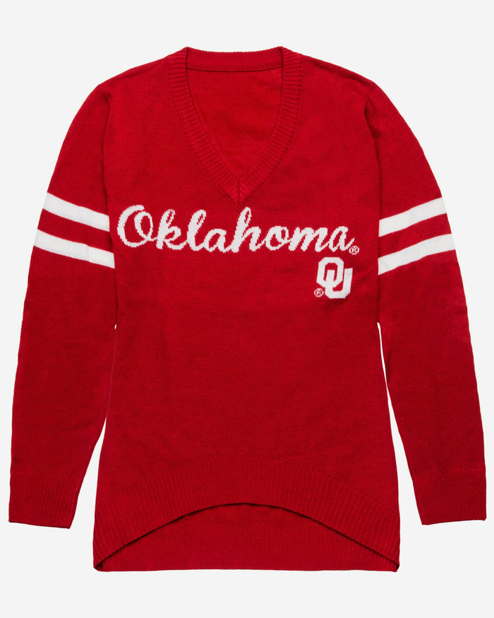 Oklahoma Sooners Womens Vintage Stripe Sweater FOCO - FOCO.com