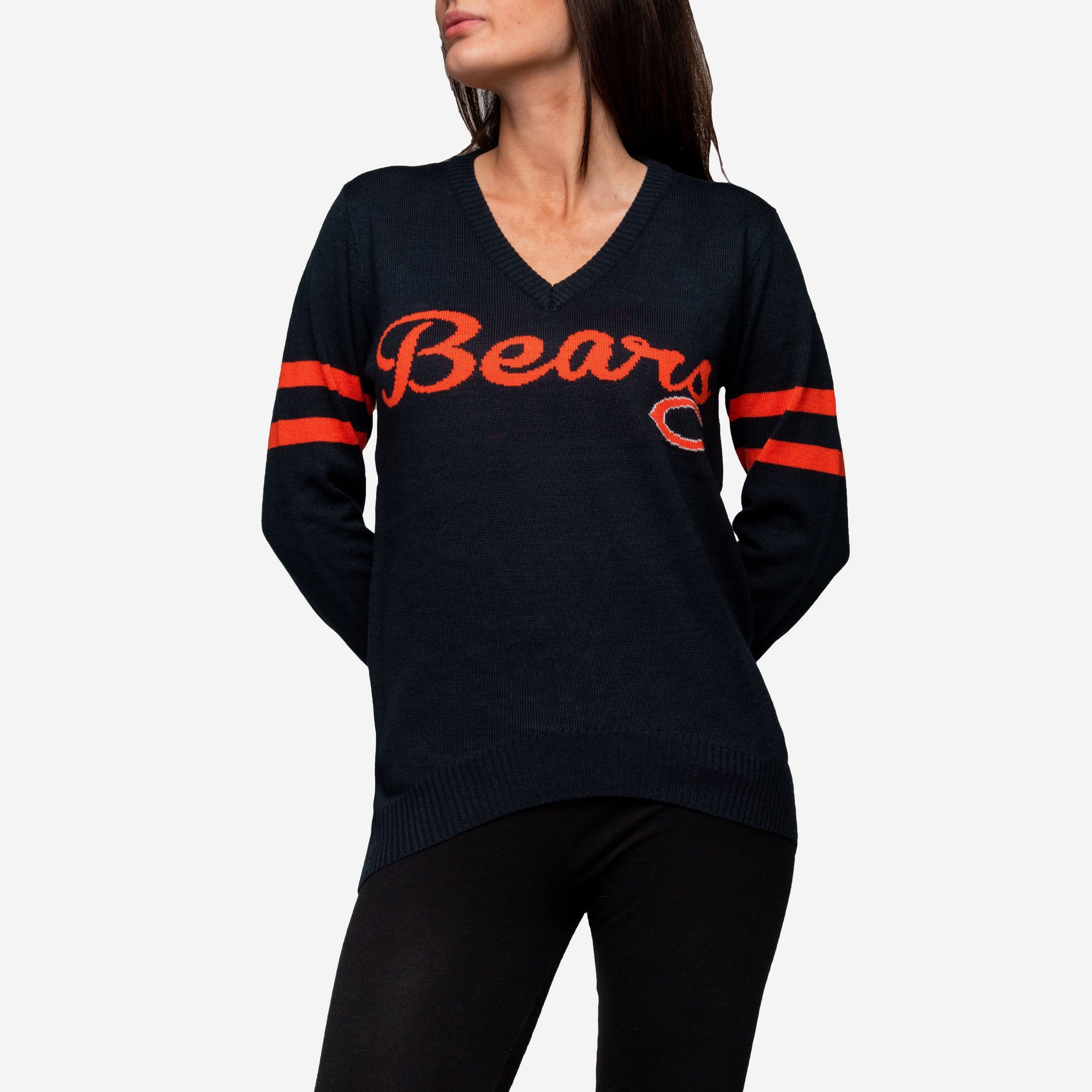 Chicago Bears Womens Vintage Stripe Sweater FOCO