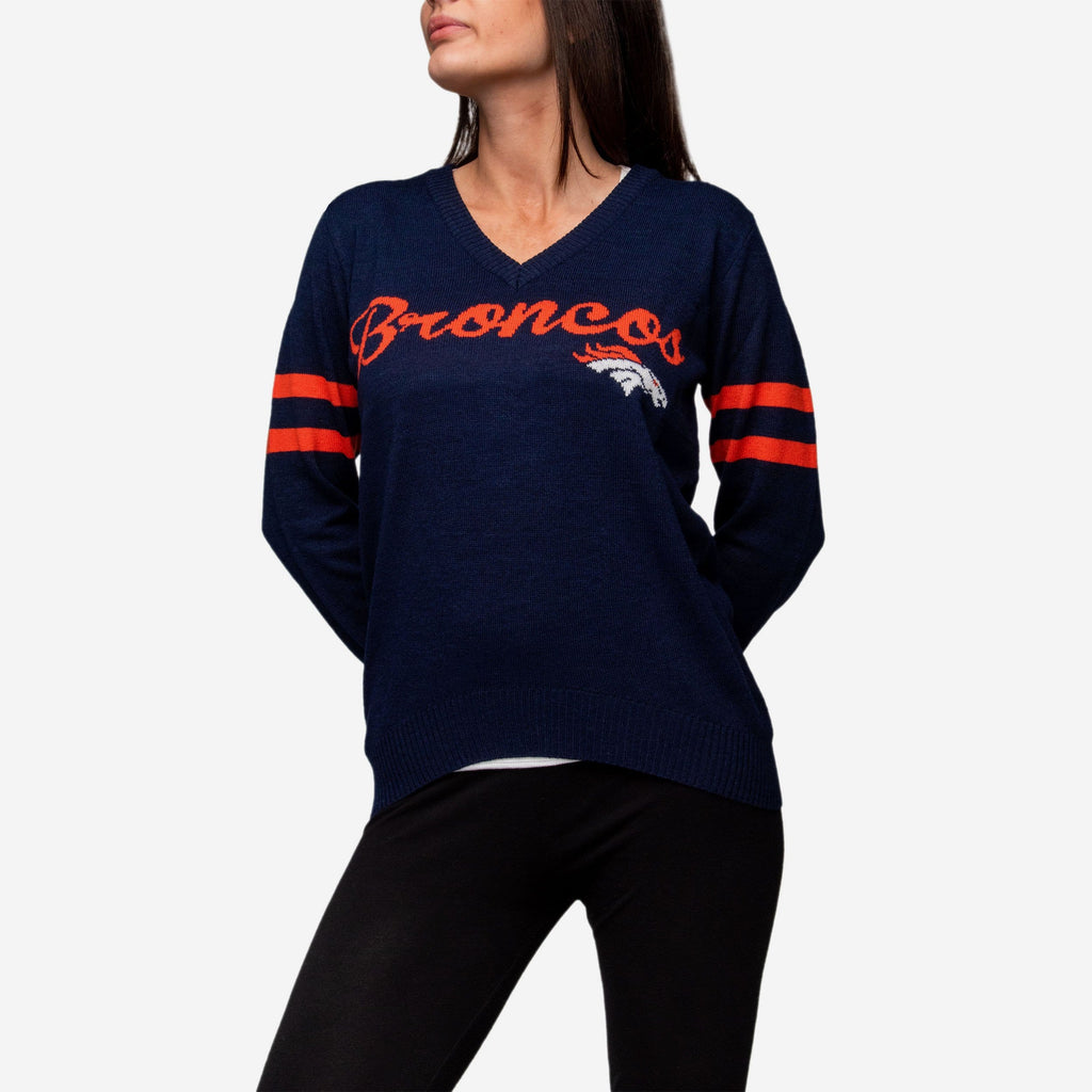 Denver Broncos Womens Vintage Stripe Sweater FOCO - FOCO.com