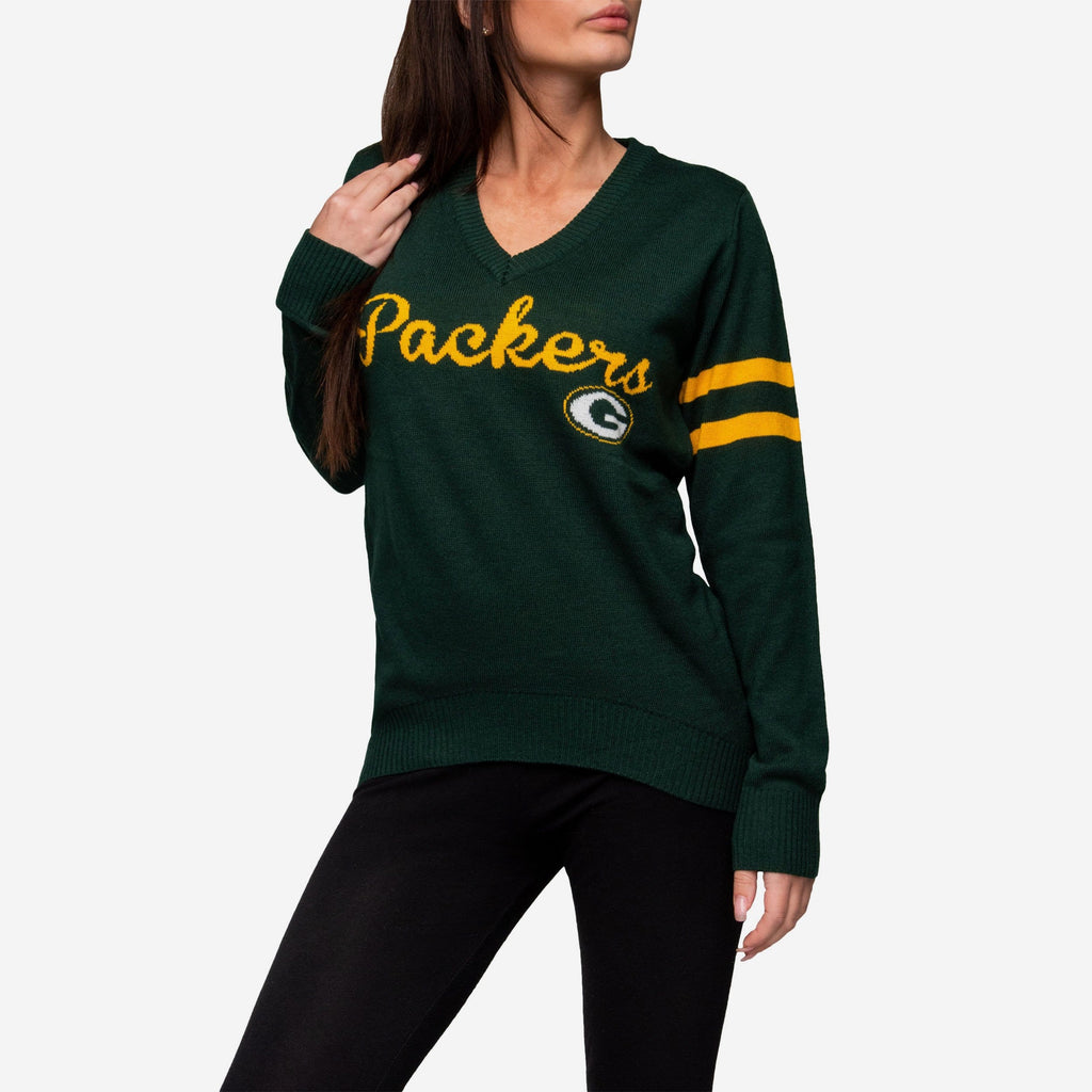 Green Bay Packers Womens Vintage Stripe Sweater FOCO - FOCO.com