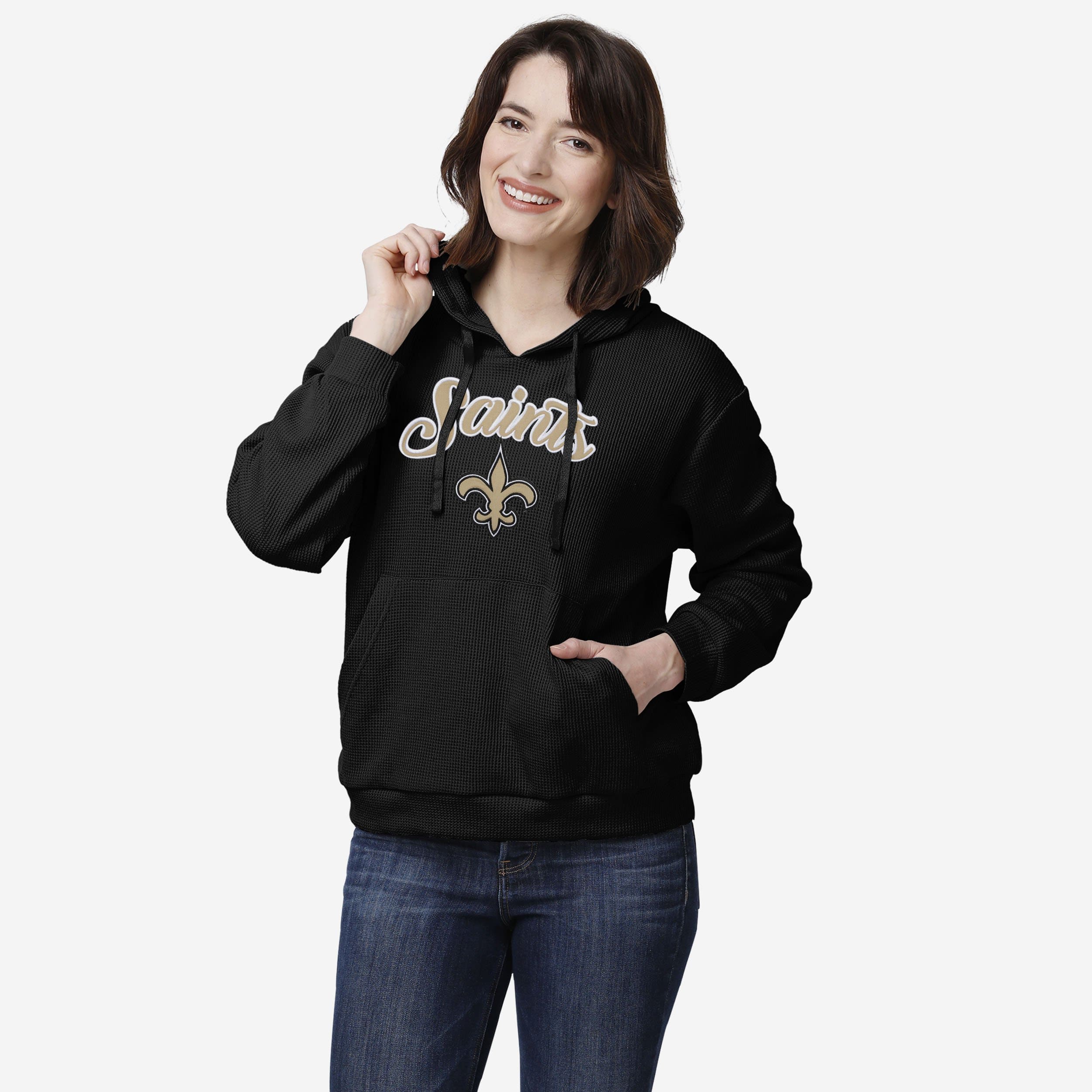 FOCO New Orleans Saints NFL Mens Team Color Waffle Hoodie