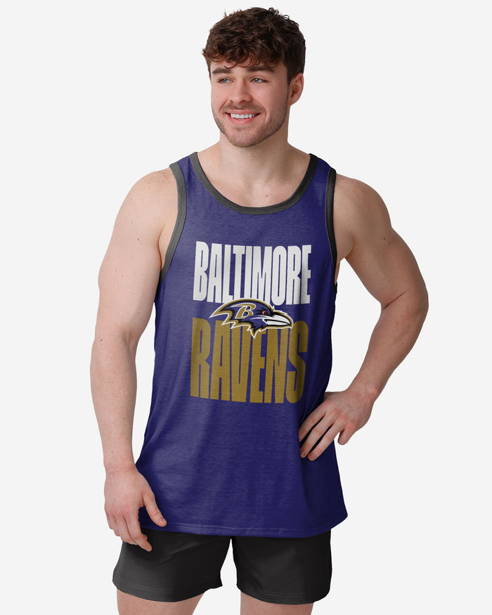 Baltimore Ravens Solid Wordmark Sleeveless Top FOCO S - FOCO.com