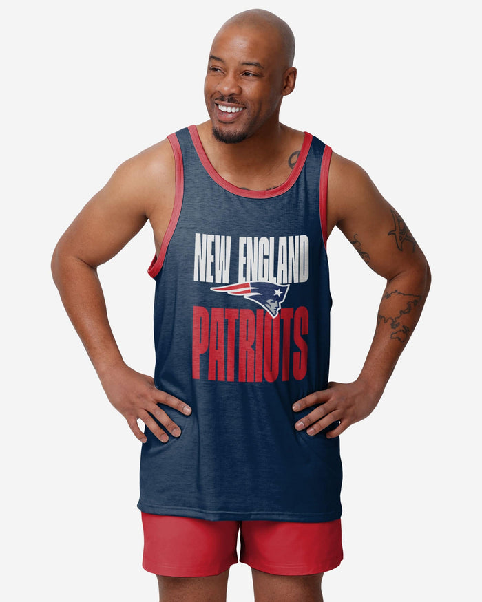 New England Patriots Solid Wordmark Sleeveless Top FOCO S - FOCO.com