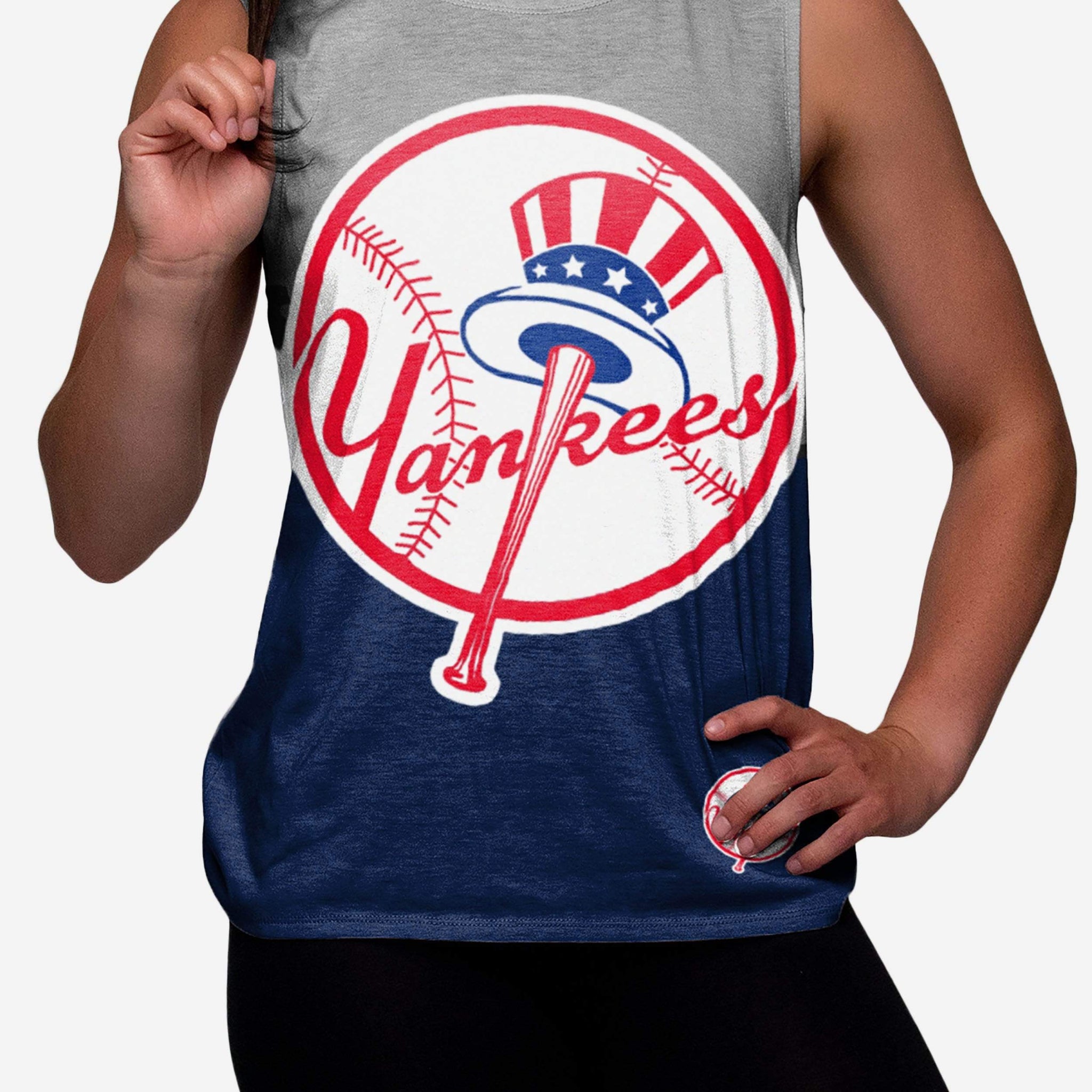 New York Yankees MLB Womens Strapped V-Back Sleeveless Top