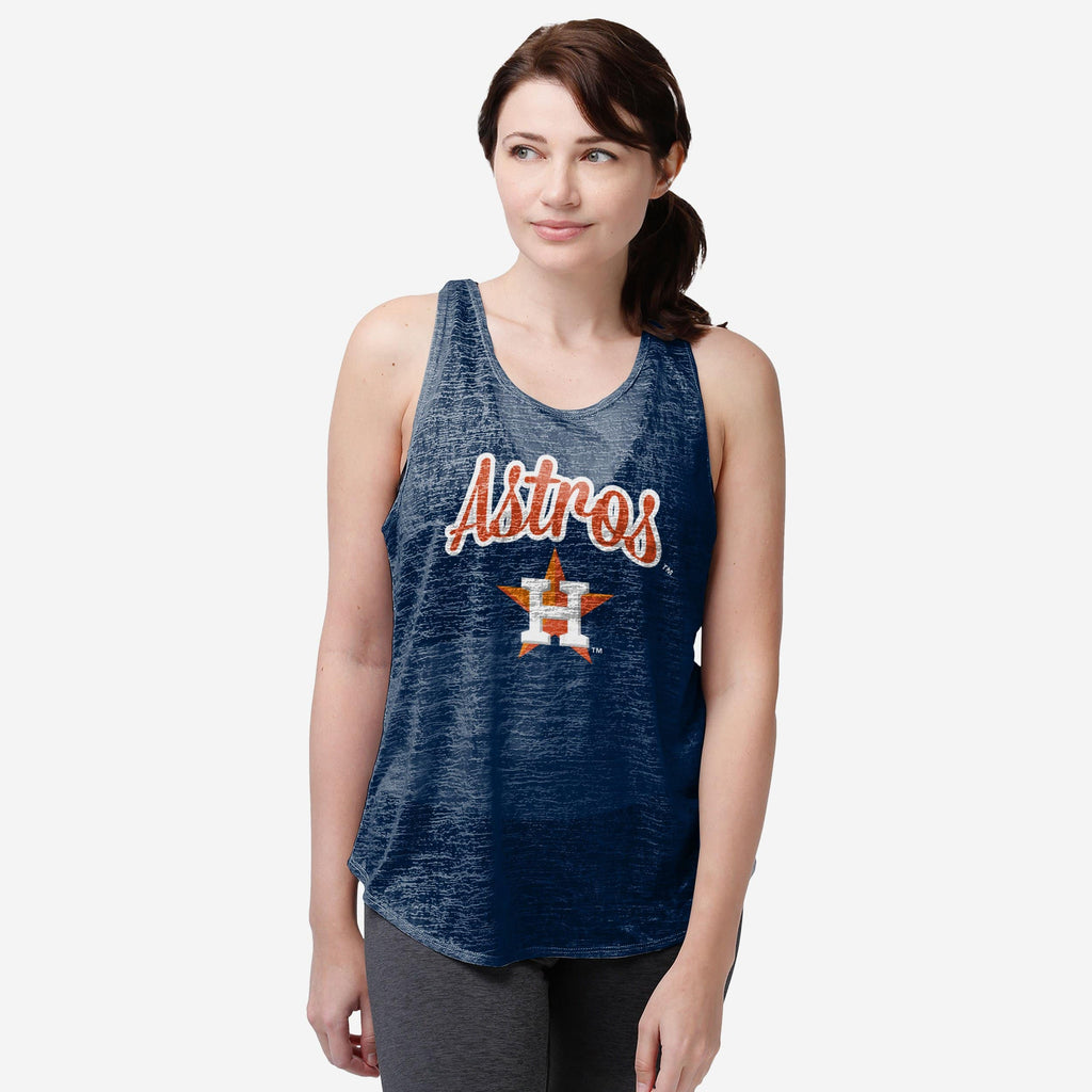 Houston Astros Womens Burn Out Sleeveless Top FOCO S - FOCO.com