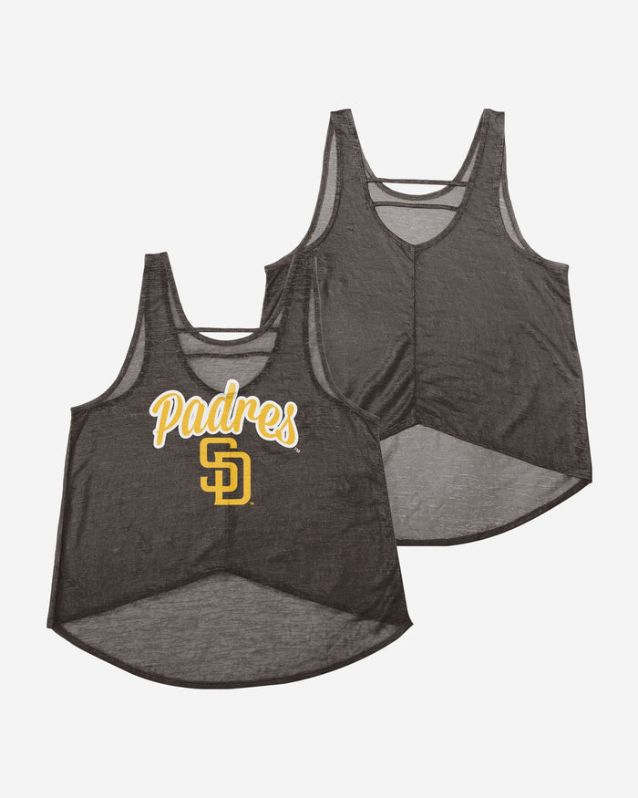 Forever Collectibles FOCO MLB Women's San Diego Padres Diamond Racerback Tank, Size: Small, Blue