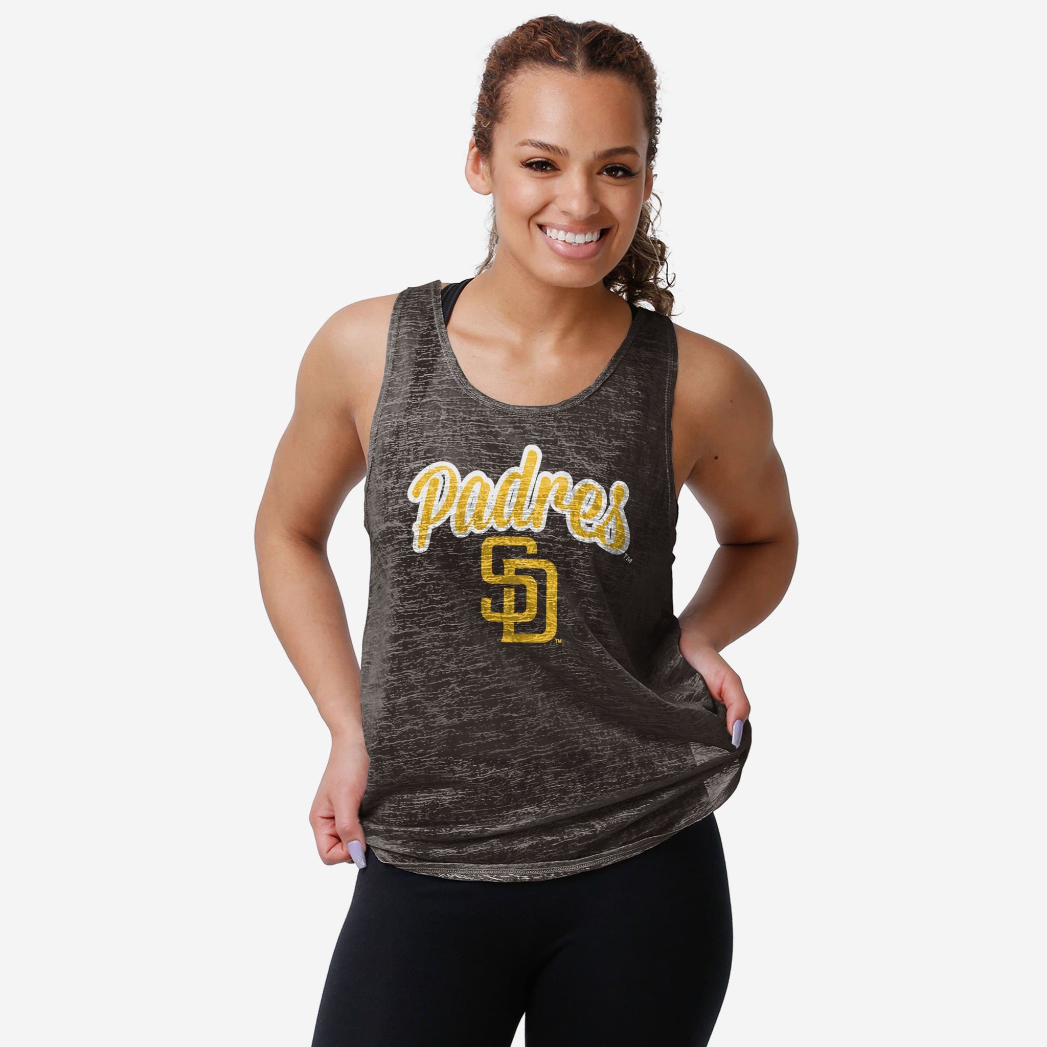 San Diego Padres Womens Burn Out Sleeveless Top