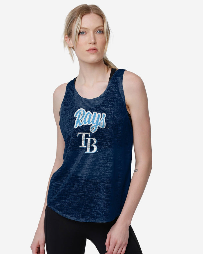 FOCO Tampa Bay Rays Womens Burn Out Sleeveless Top, Size: 2XL