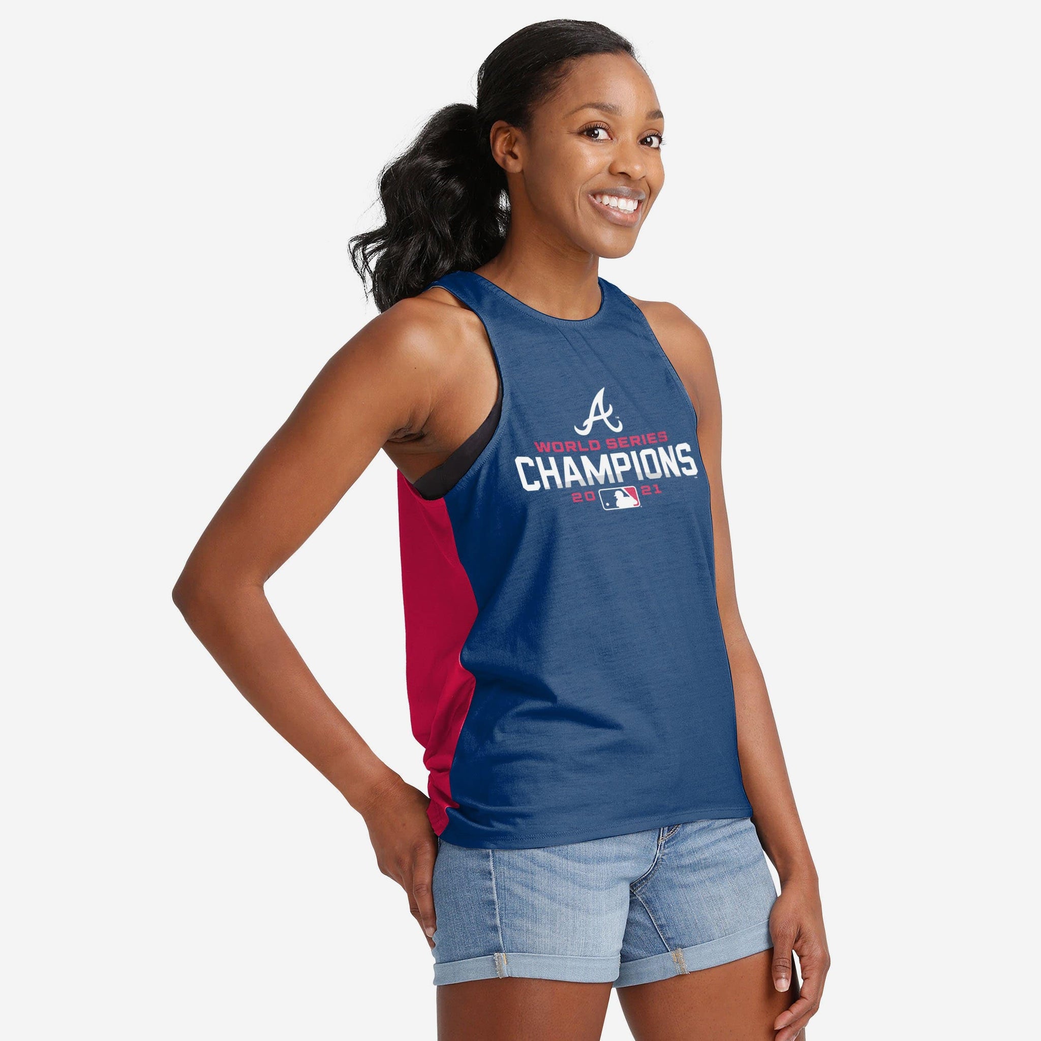 FOCO Atlanta Braves Womens Americana Tie-Breaker Sleeveless Top, Size: XL