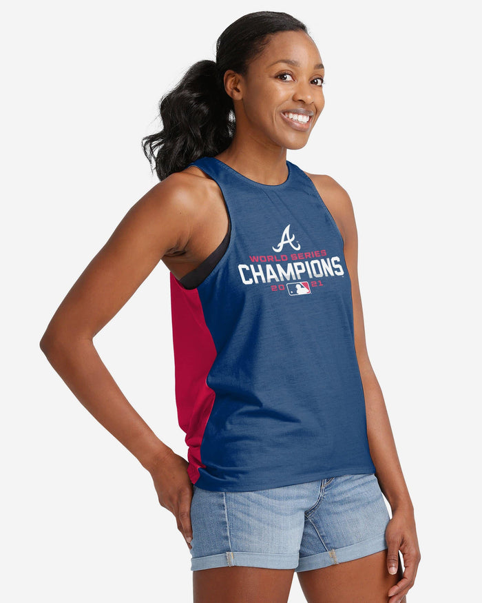 Atlanta Braves 2021 World Series Champions Womens Tie-Breaker Sleeveless Top FOCO - FOCO.com