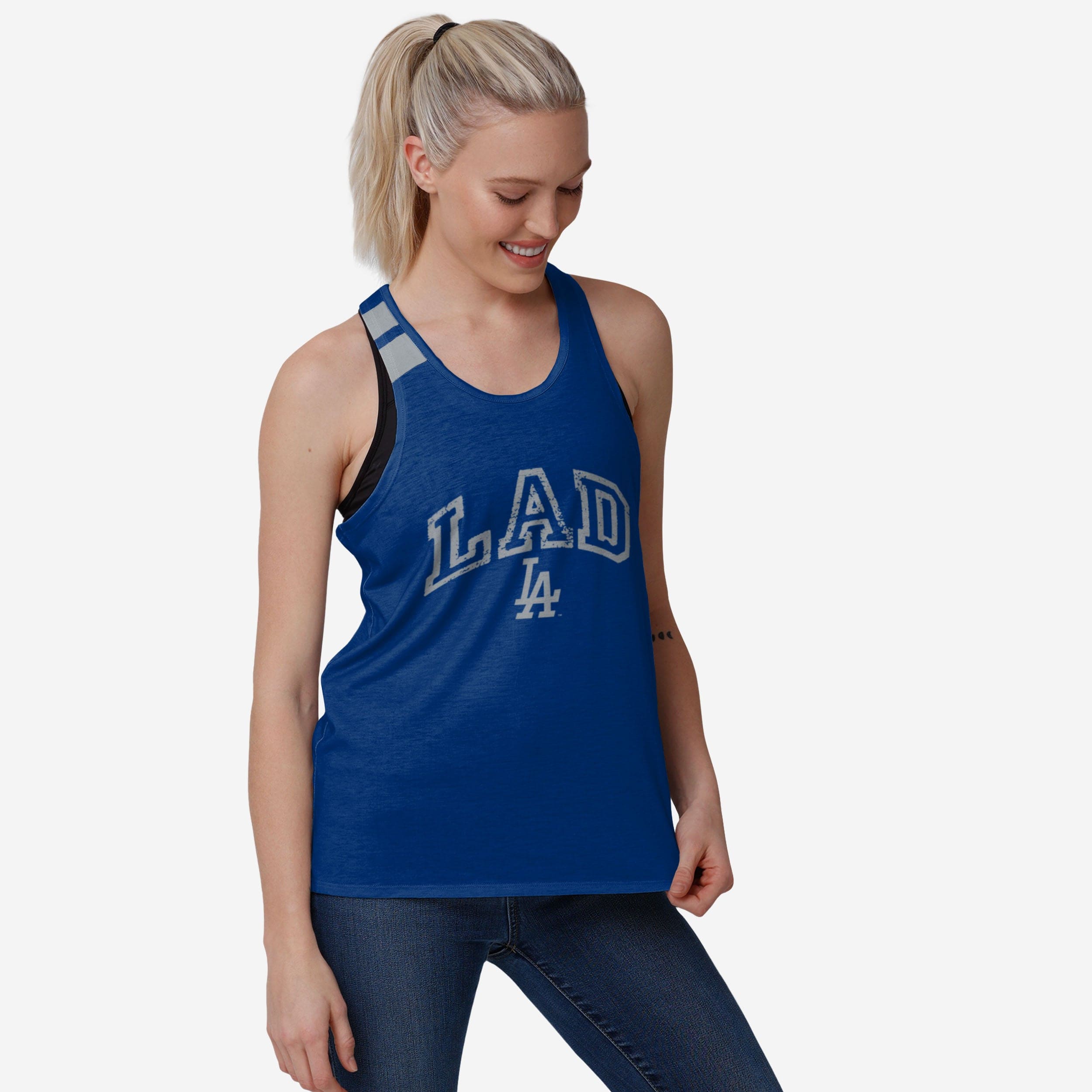 FOCO Los Angeles Dodgers MLB Womens Tie-Breaker Sleeveless Top