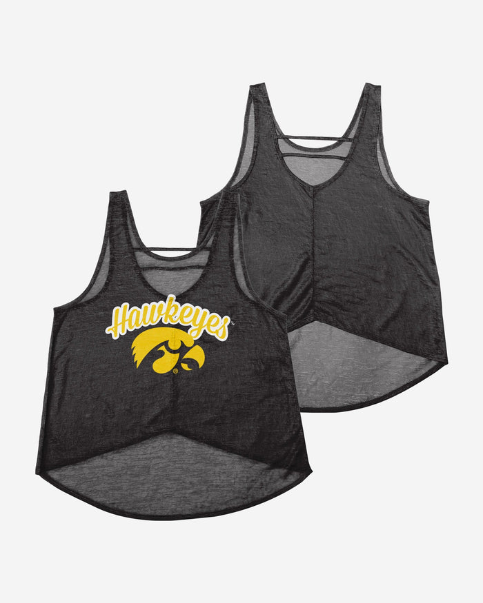 Iowa Hawkeyes Womens Burn Out Sleeveless Top FOCO - FOCO.com