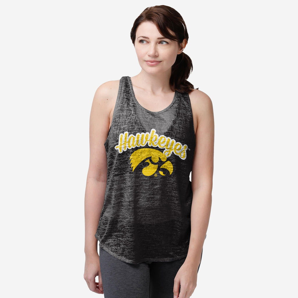 Iowa Hawkeyes Womens Burn Out Sleeveless Top FOCO S - FOCO.com