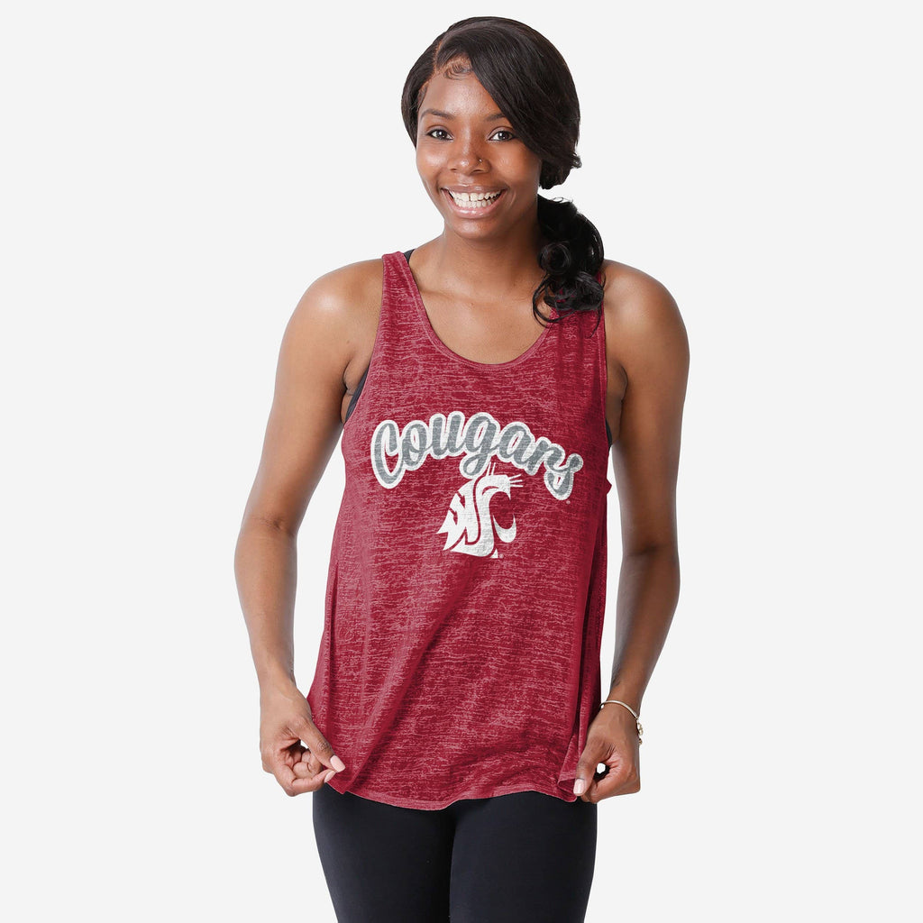 Washington State Cougars Womens Burn Out Sleeveless Top FOCO S - FOCO.com