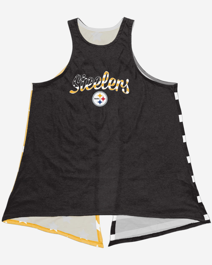 Pittsburgh Steelers Womens Americana Tie-Breaker Sleeveless Top FOCO - FOCO.com