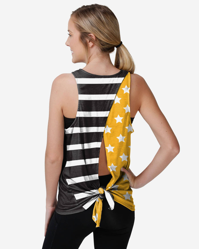 Pittsburgh Steelers Womens Americana Tie-Breaker Sleeveless Top FOCO S - FOCO.com