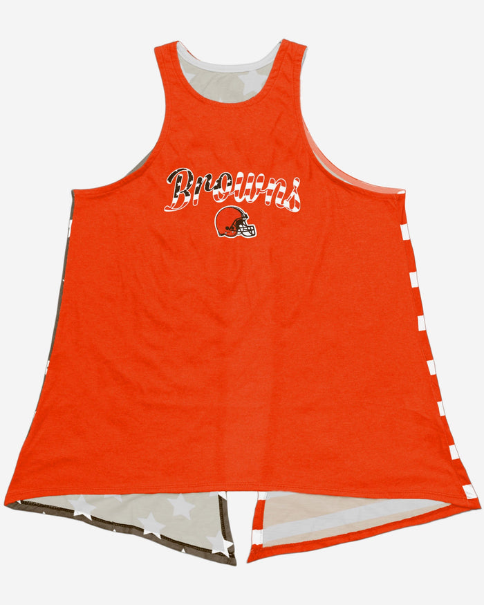 Cleveland Browns Womens Americana Tie-Breaker Sleeveless Top FOCO - FOCO.com