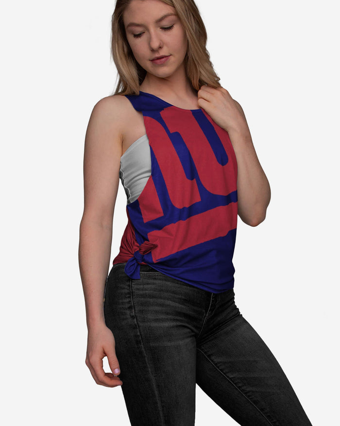 New York Giants Womens Side-Tie Sleeveless Top FOCO S - FOCO.com