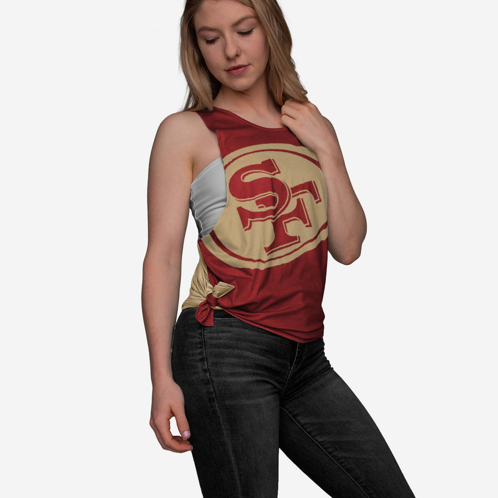 San Francisco 49ers Womens Side-Tie Sleeveless Top FOCO S - FOCO.com