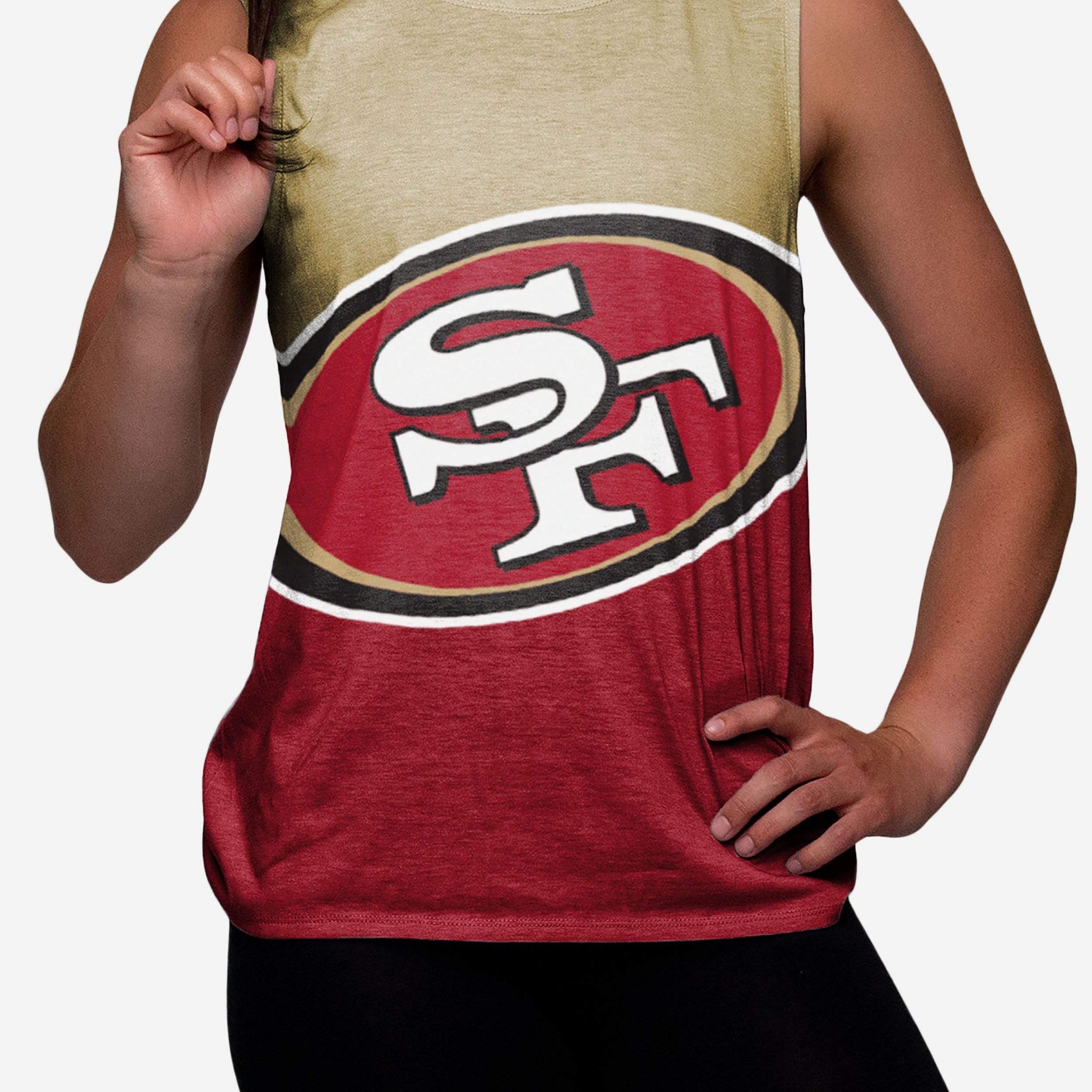 San Francisco 49ers Womens Strapped V-Back Sleeveless Top FOCO