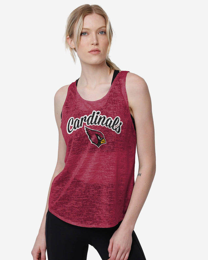 Arizona Cardinals Womens Burn Out Sleeveless Top FOCO S - FOCO.com