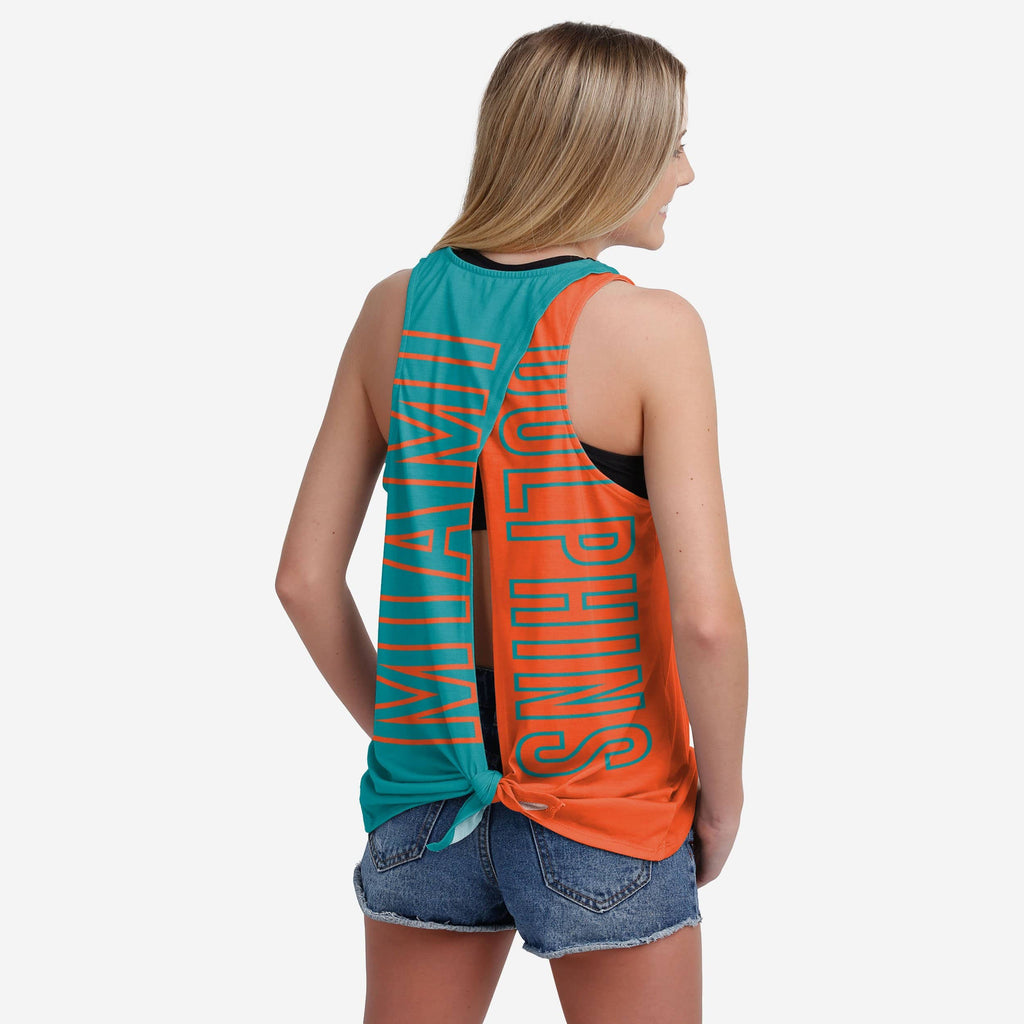 Miami Dolphins Womens Tie-Breaker Sleeveless Top FOCO S - FOCO.com